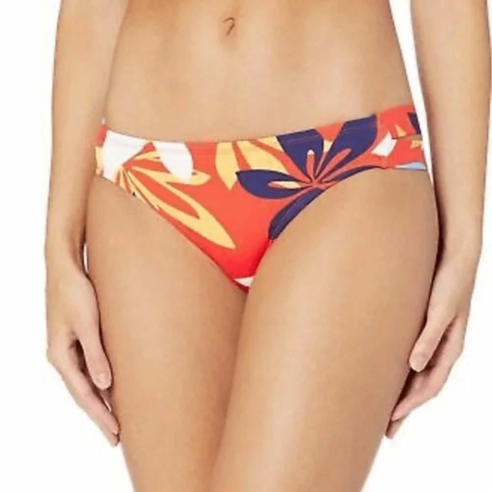 Hobie tropical bikini bloomy daze orange 2 piece knot front strappy floral small